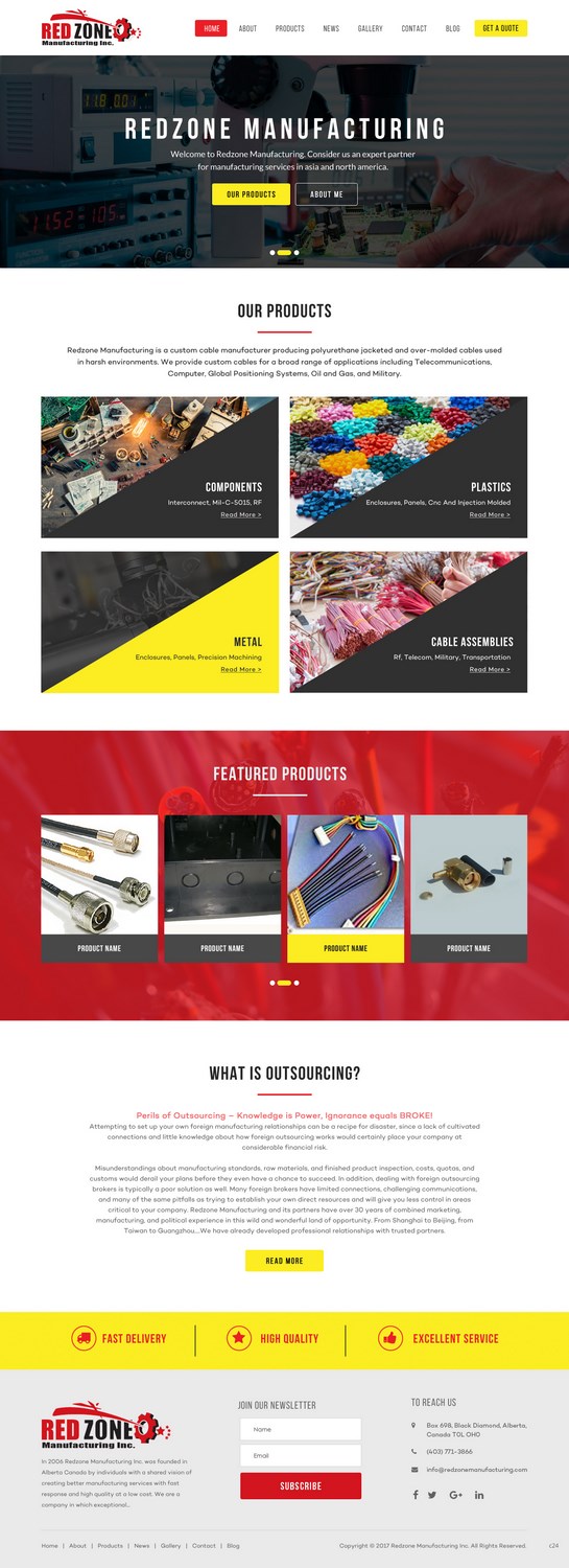 Web Design by pb for Redzone Manufacturing | Design #15001467