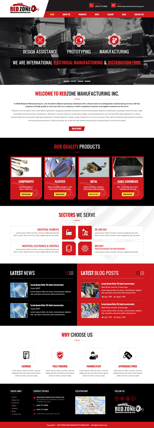 Web Design by Sbss for Redzone Manufacturing | Design #14989353