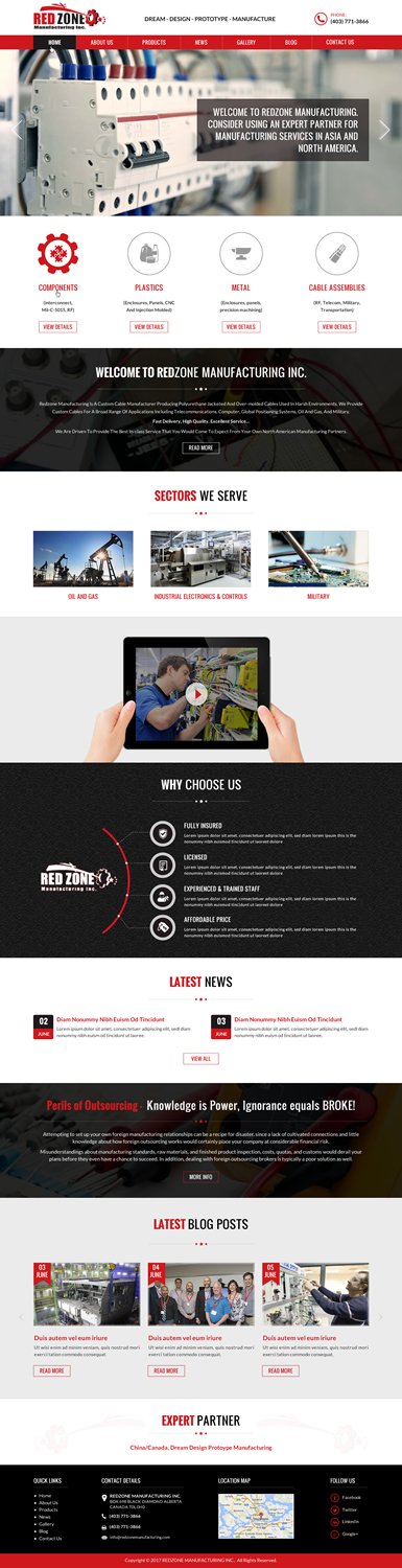 Web Design by Sbss for Redzone Manufacturing | Design #15077783
