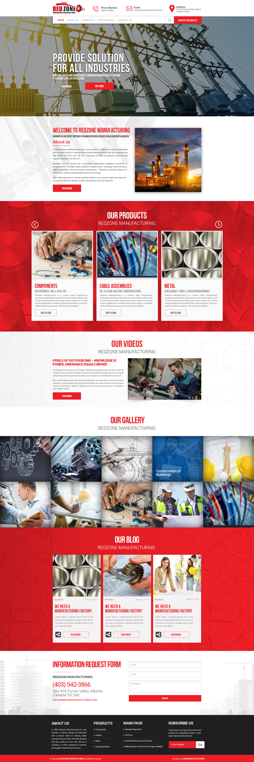 Web Design by Impressive Solutions for Redzone Manufacturing | Design #15039401