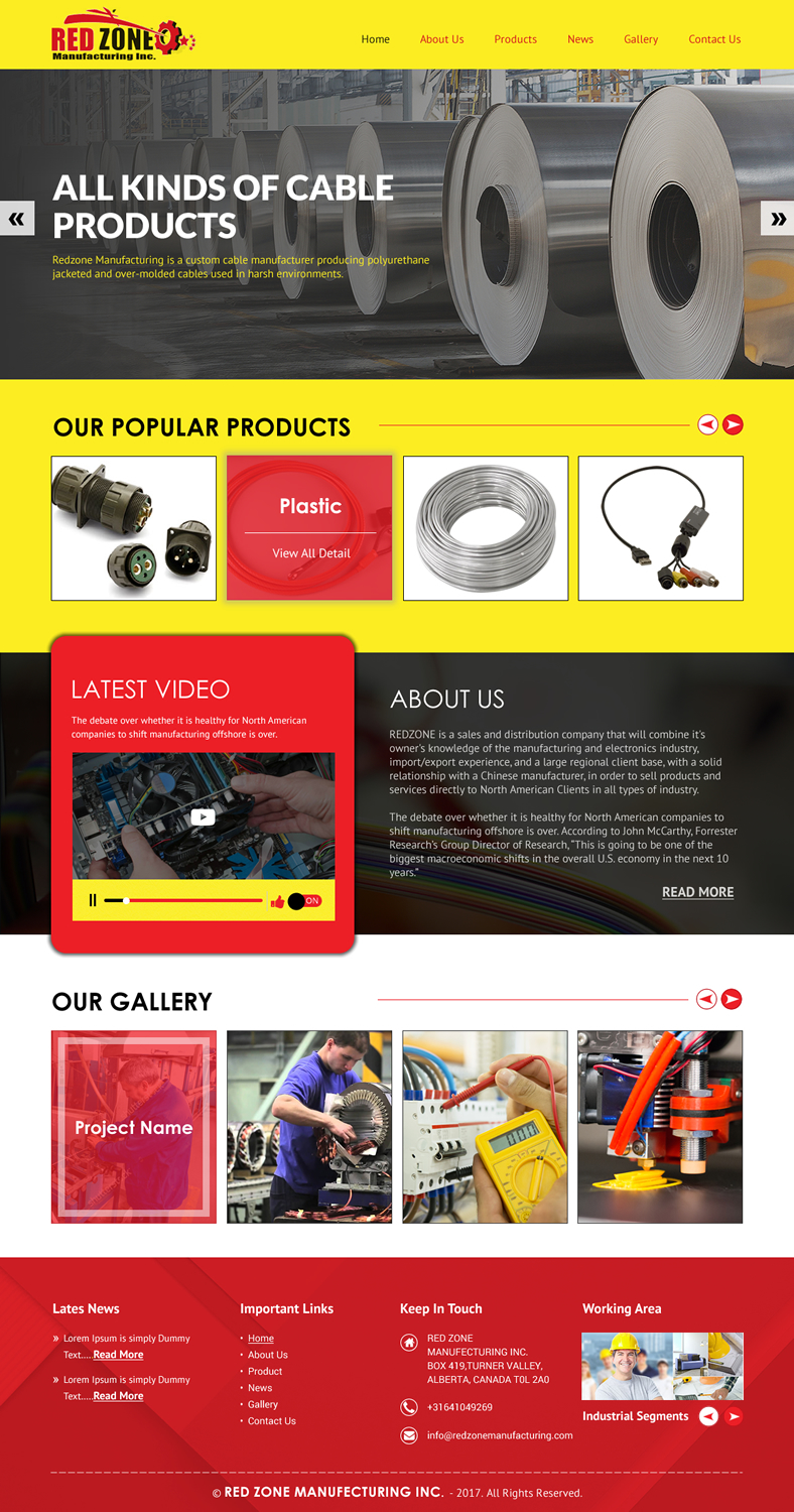 Web Design by rightway for Redzone Manufacturing | Design #14984818