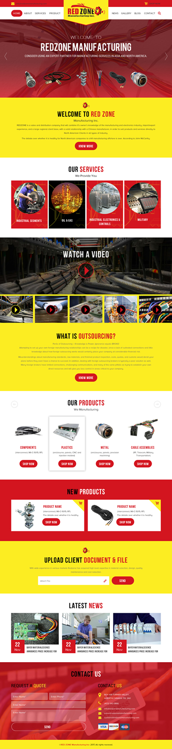 Web Design by rightway for Redzone Manufacturing | Design #14984819
