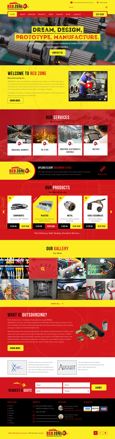 Web Design by rightway for Redzone Manufacturing | Design #15235049