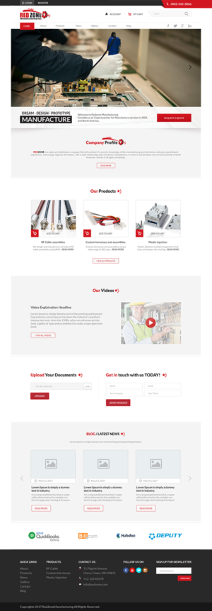 Web Design by primarydesigner2k9 for Redzone Manufacturing | Design #15070179