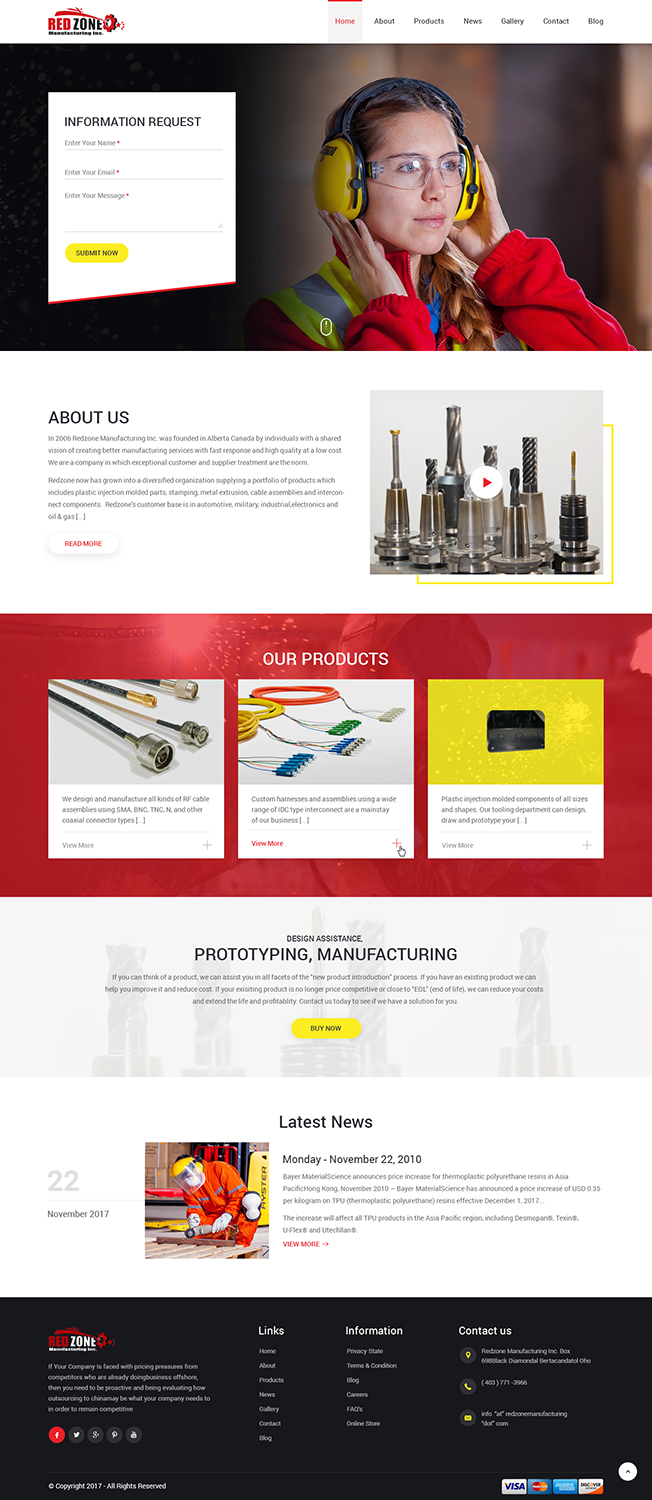Web-Design von zxsolutions für Redzone Manufacturing | Design #15016497