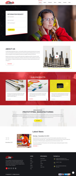 Web Design by zxsolutions for Redzone Manufacturing | Design #15016497