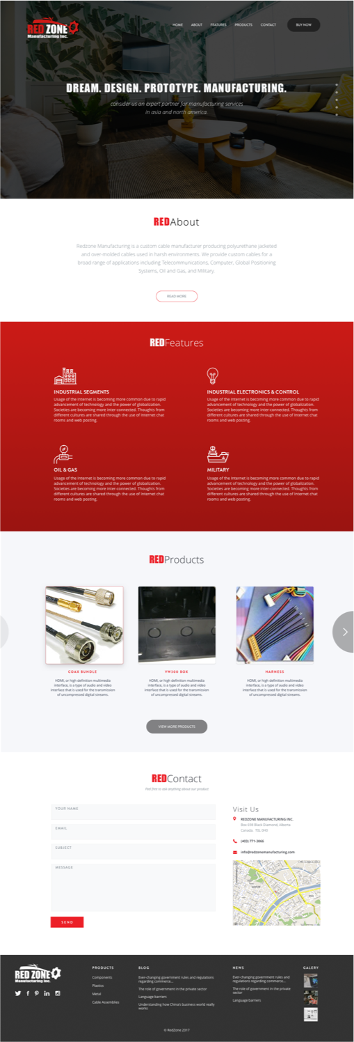 Web Design by manweljs for Redzone Manufacturing | Design #15007898