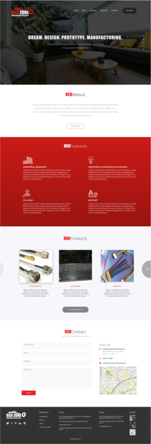 Web Design by manweljs for Redzone Manufacturing | Design: #15007898