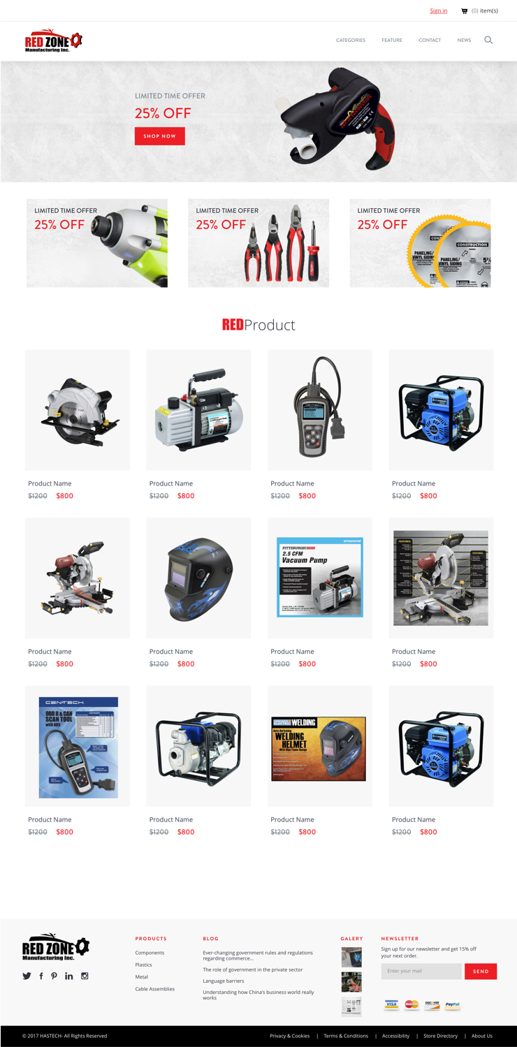 Web Design by manweljs for Redzone Manufacturing | Design #15020173