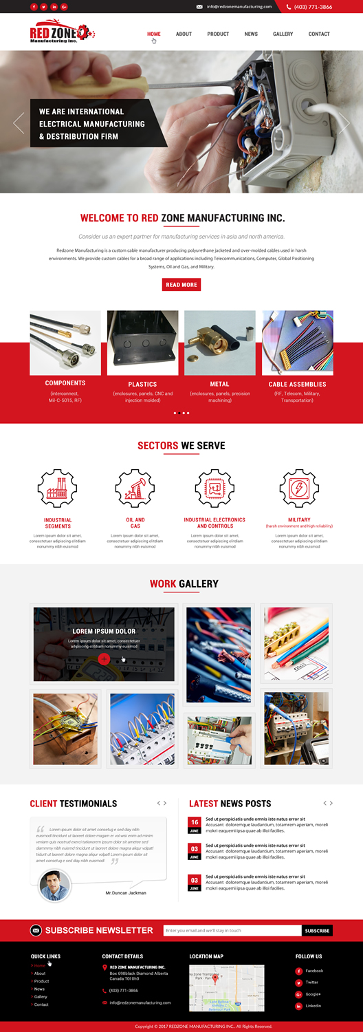 Web Design by Shayona for Redzone Manufacturing | Design #14994720