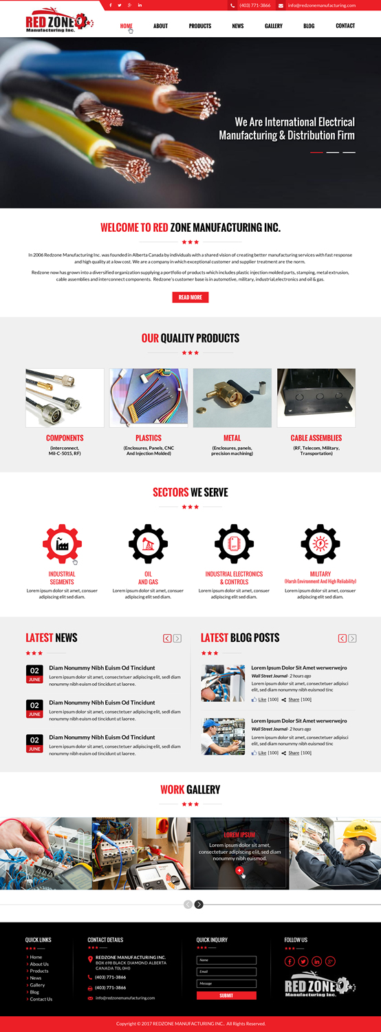 Web Design by Shayona for Redzone Manufacturing | Design #14994722