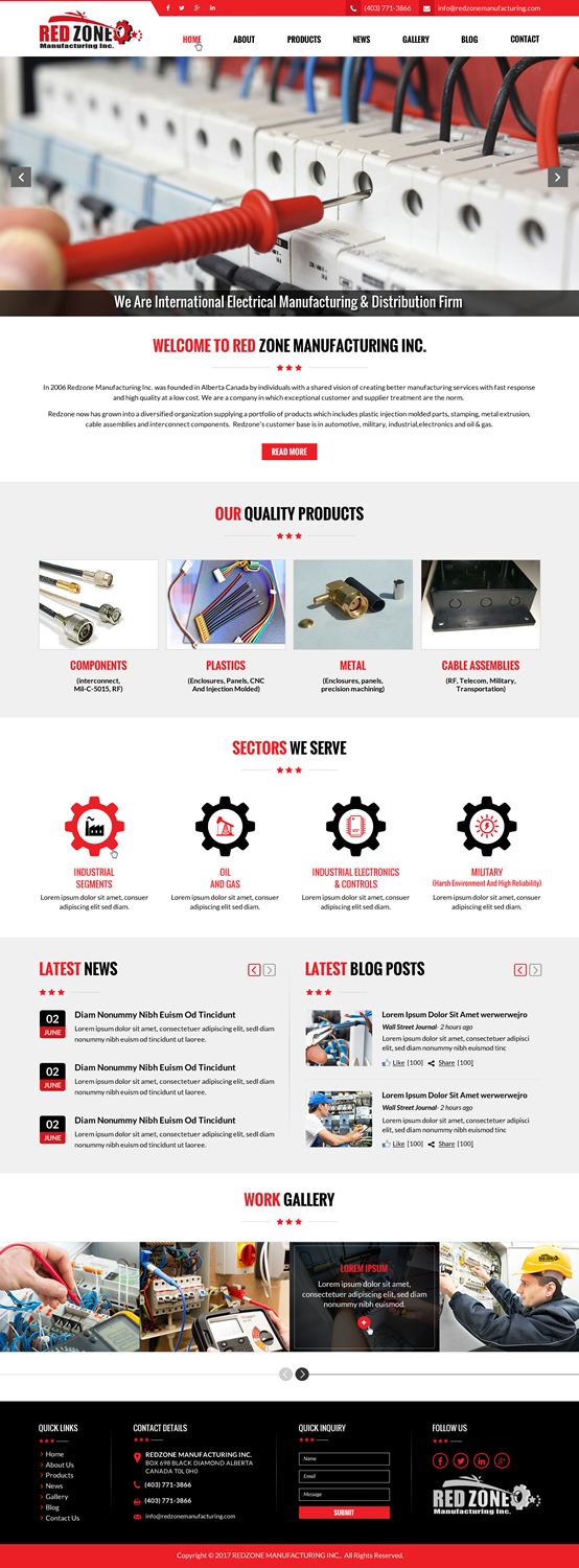 Web Design by Shayona for Redzone Manufacturing | Design #14994723