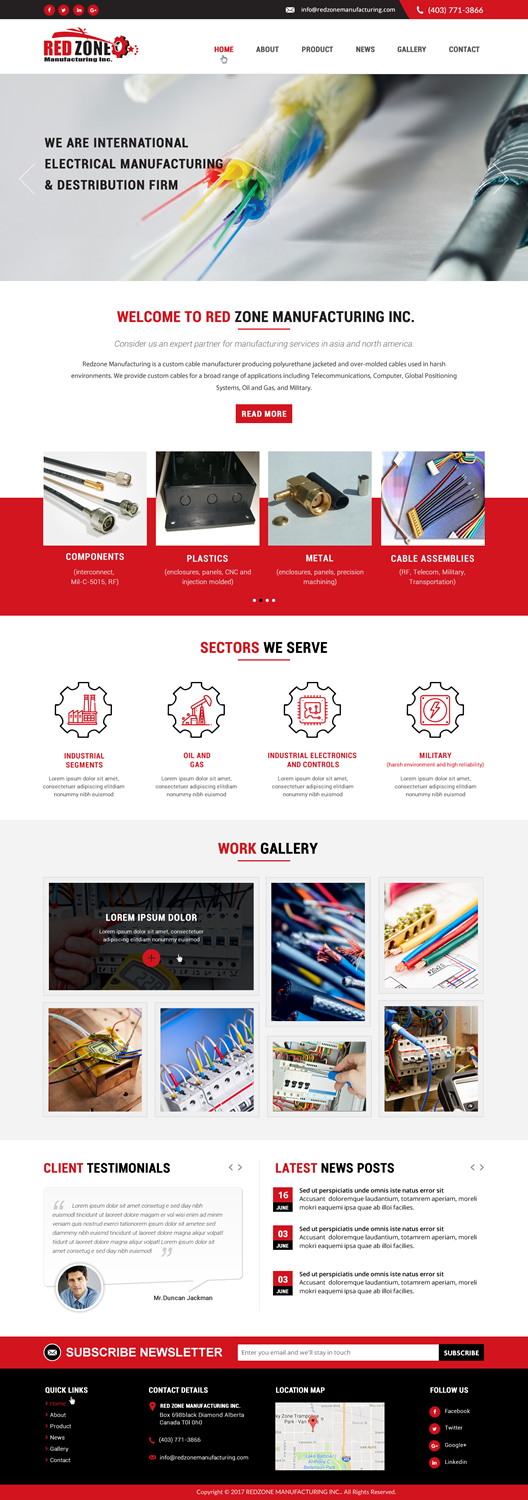 Web Design by Shayona for Redzone Manufacturing | Design #14994727