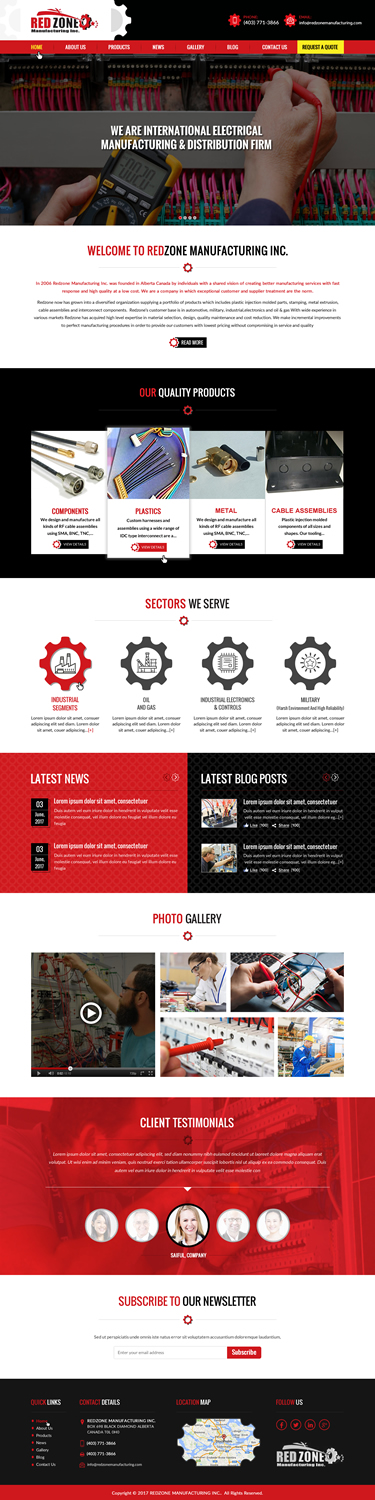 Web Design by Shayona for Redzone Manufacturing | Design #15001819