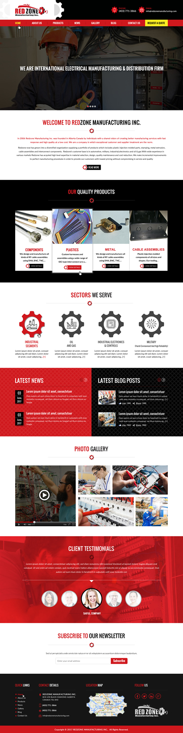 Web Design by Shayona for Redzone Manufacturing | Design #15001820