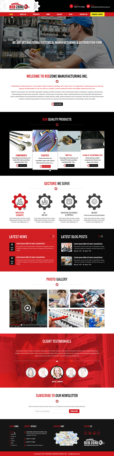 Web Design by Shayona for Redzone Manufacturing | Design #15001821