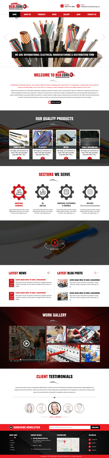 Web Design by Shayona for Redzone Manufacturing | Design #15024452