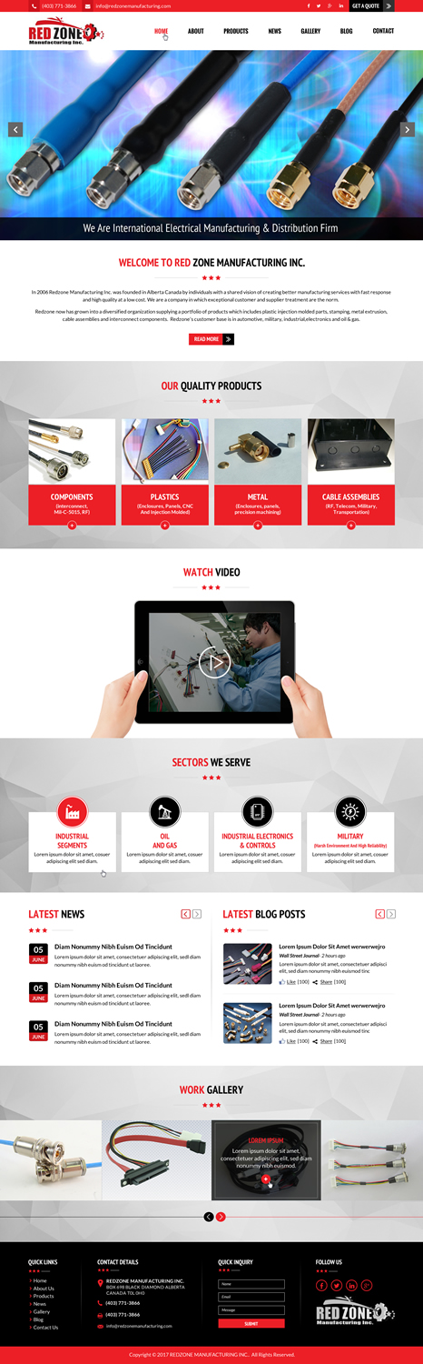 Web Design by Shayona for Redzone Manufacturing | Design #15024474