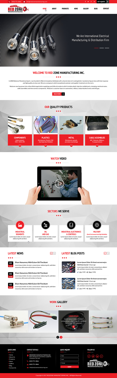 Web Design by Shayona for Redzone Manufacturing | Design #15024476