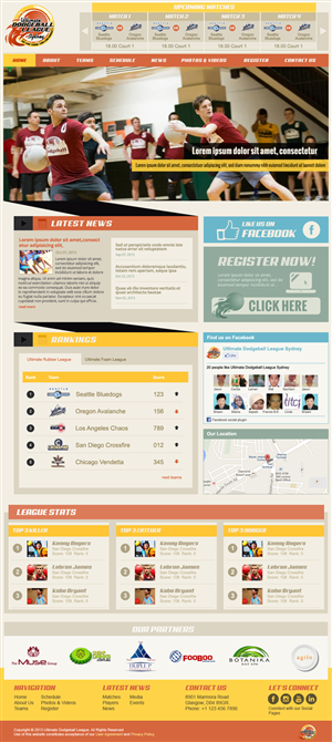 Dodgeball League website  | Web Design by jeckx2