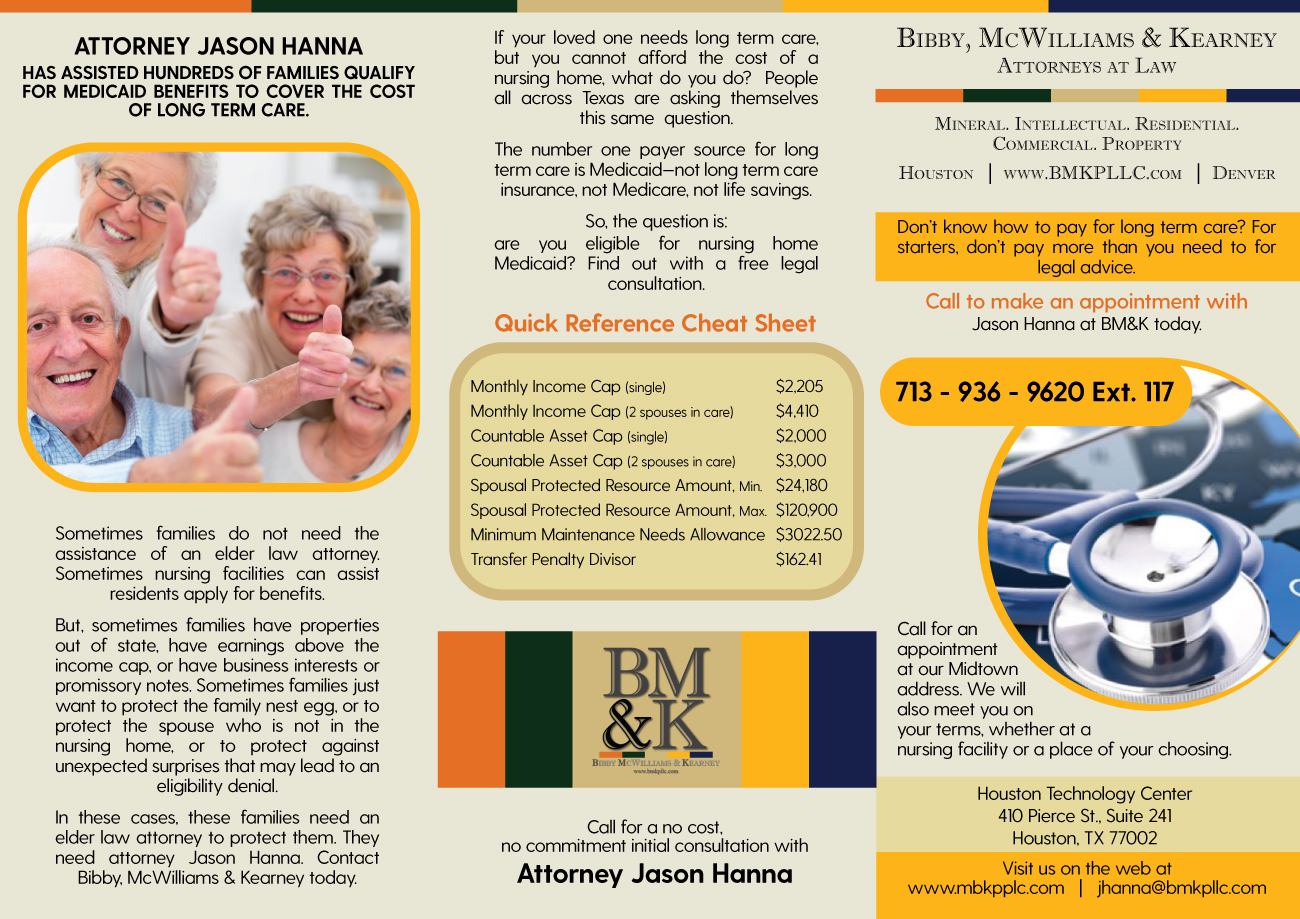 Diseño de Flyer por Impressive Sol para Bibby, McWilliams, and Kearney, PLLC | Diseño #15117311
