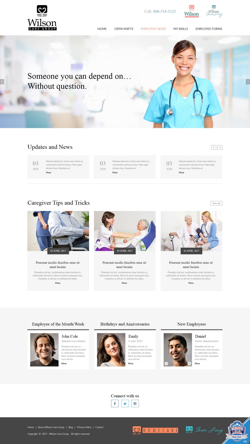 Web Design by pb for Wilson Care Group | Design #15001517