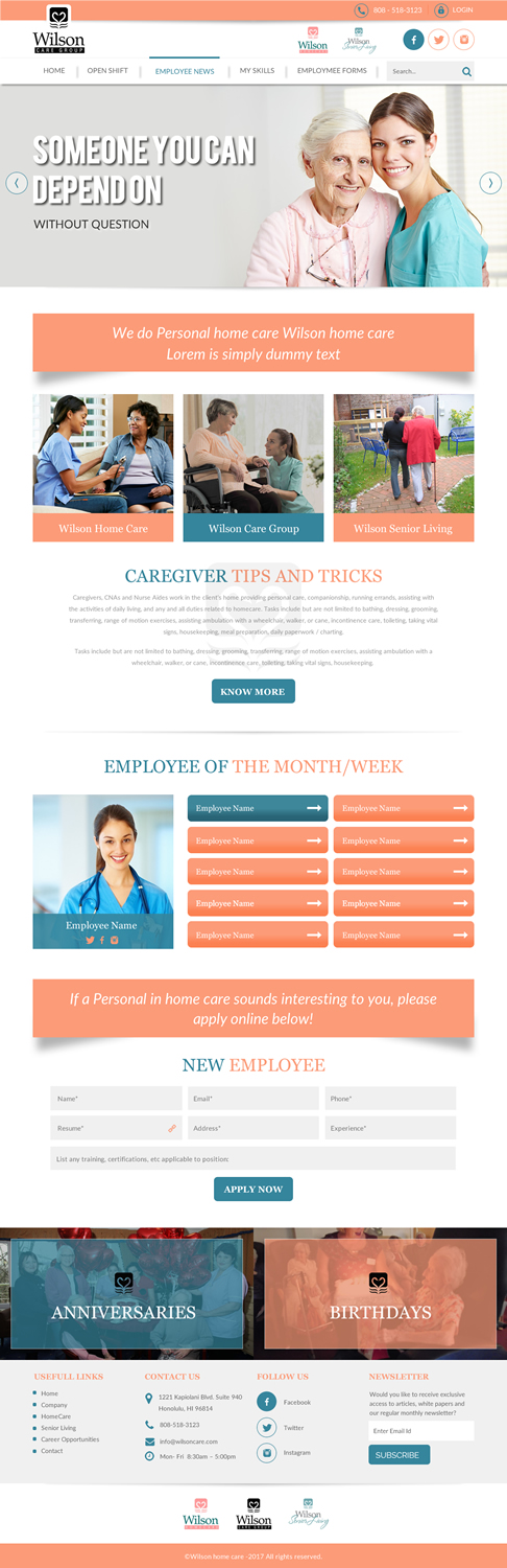 Web Design by rightway for Wilson Care Group | Design #15004273