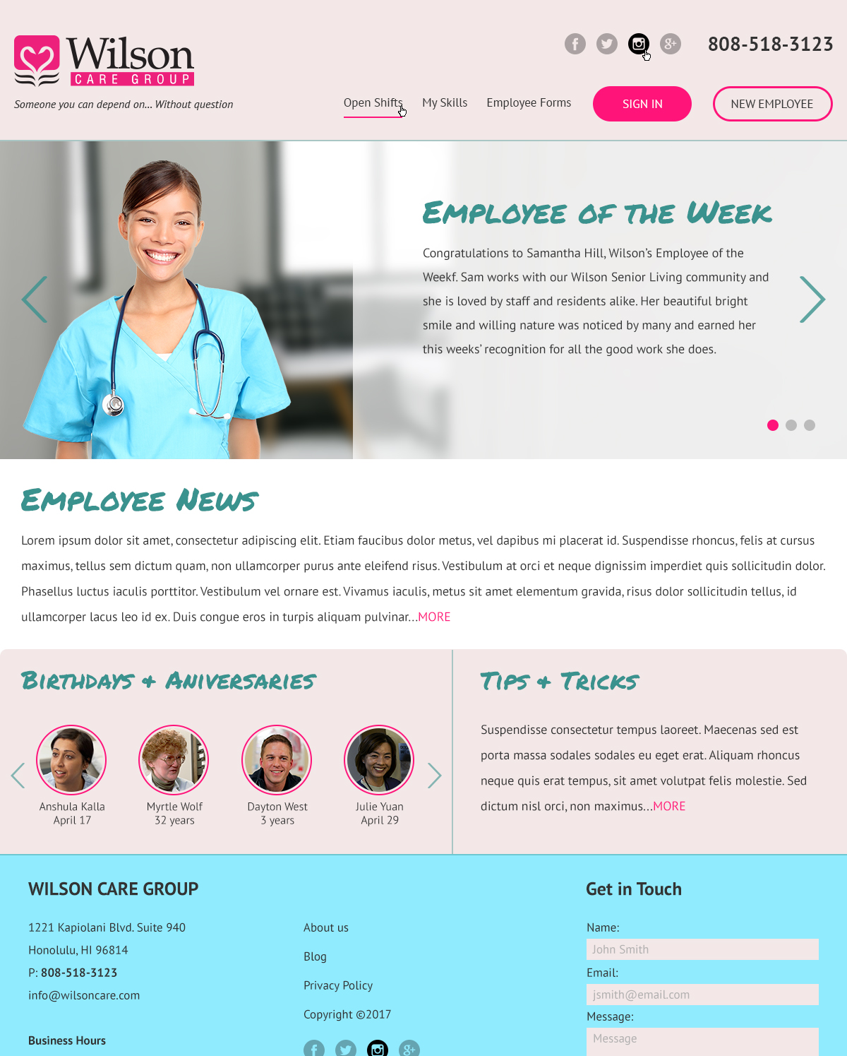 Web Design by chewie063 for Wilson Care Group | Design #15121366