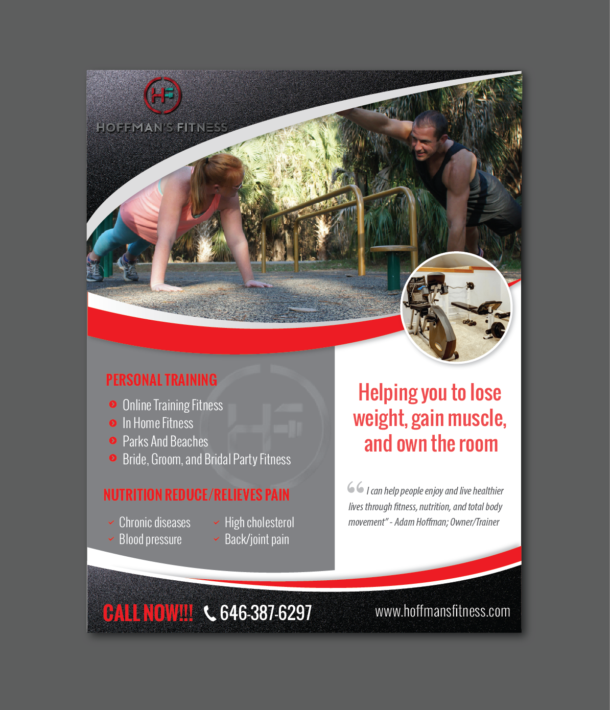 Diseño de Flyer por alex989 para Hoffman's Fitness | Diseño #14987789