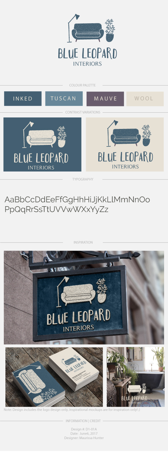 Diseño de Logo por Maurissahunter para Blue Leopard Interiors | Diseño #15035897