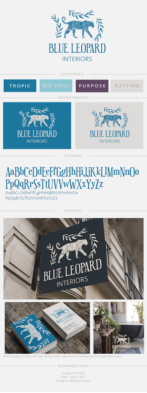 Logo Design by Maurissahunter for Blue Leopard Interiors | Design #15054863