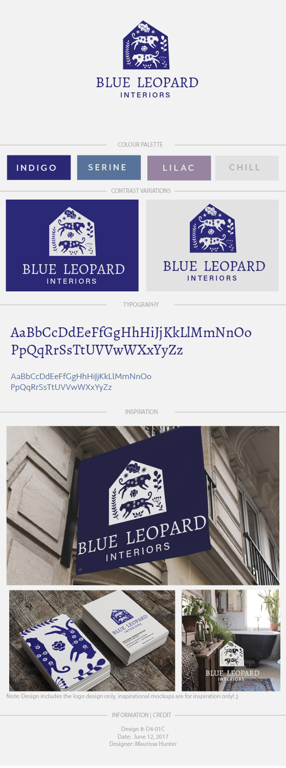 Logo Design by Maurissahunter for Blue Leopard Interiors | Design #15098017