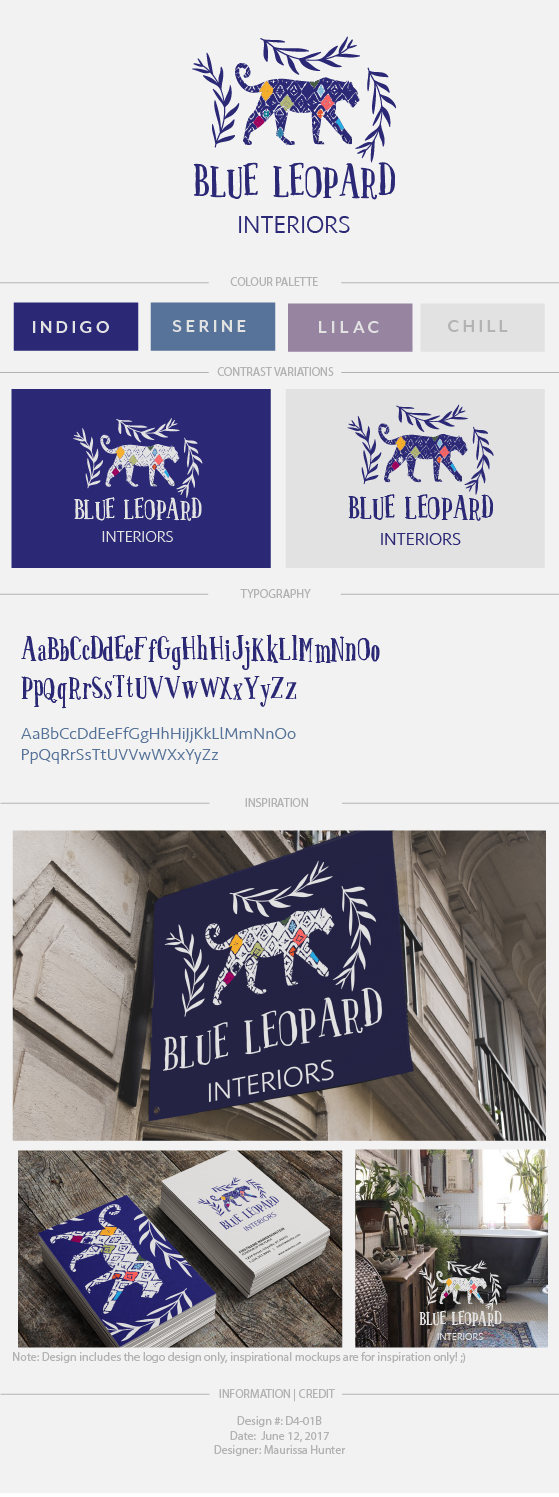 Logo Design by Maurissahunter for Blue Leopard Interiors | Design #15098018