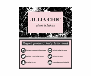 Julia Chic Business Card Design | Business Card Design by Cut and Glue