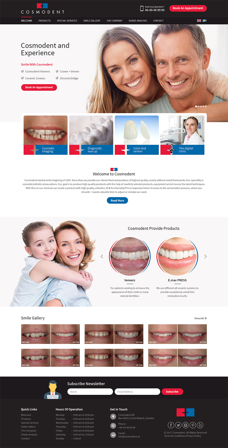 Web Design by RupalTechno for Cosmodent AB | Design #15020404