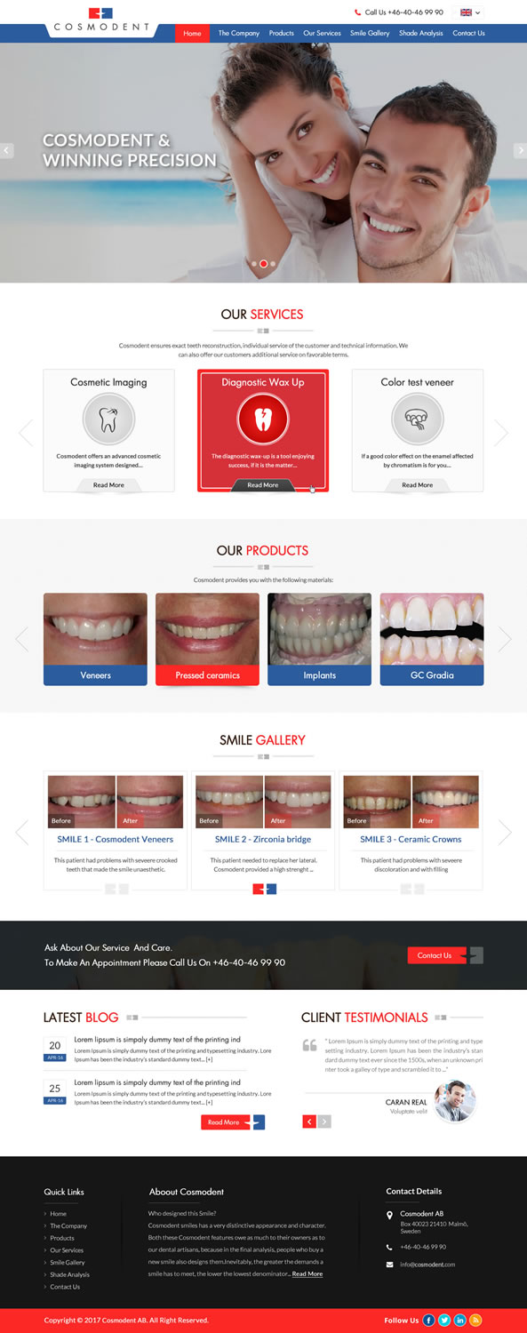Web Design by pnfnetworkz for Cosmodent AB | Design #15109436