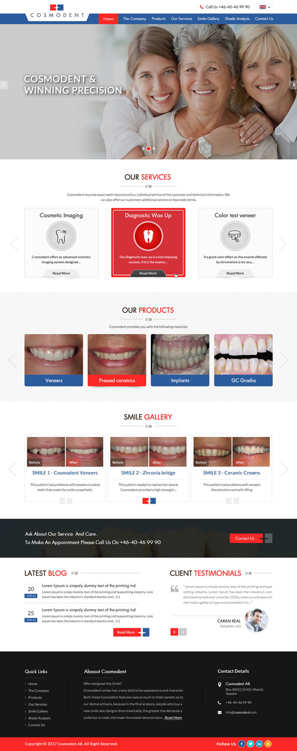Web Design by pnfnetworkz for Cosmodent AB | Design #15109437