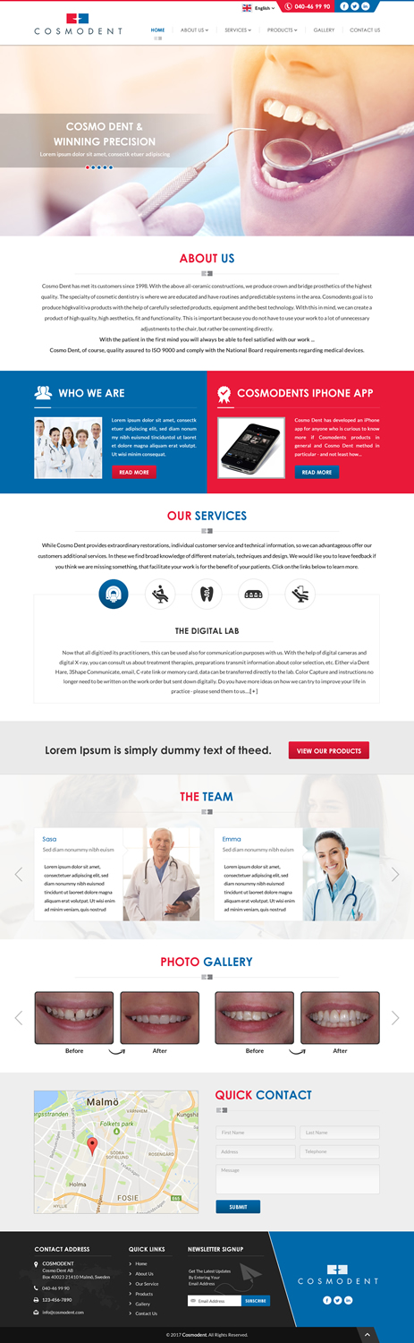 Web Design by jdv for Cosmodent AB | Design #15028126