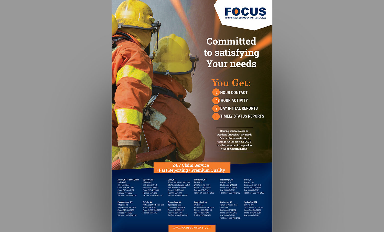 Diseño Publicitario por INGA DESIGN para Fort Orange Claim Service, Inc. | Diseño #15021219