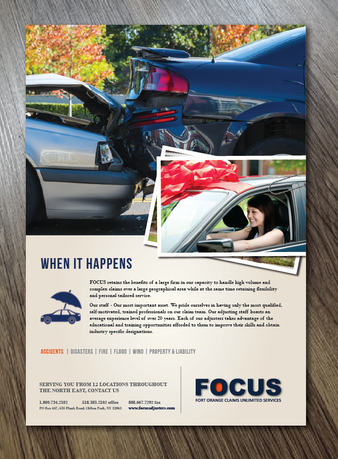 Design Publicitaire par Alexandar pour Fort Orange Claim Service, Inc. | Design #15094685