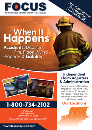 Werbe-Design von Impressive Sol für Fort Orange Claim Service, Inc. | Design #15019204