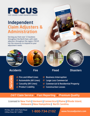 Werbe-Design von D Creative für Fort Orange Claim Service, Inc. | Design #15118638
