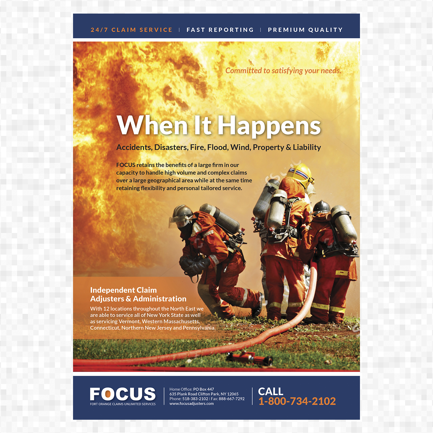 Diseño Publicitario por SunInLow para Fort Orange Claim Service, Inc. | Diseño #15117349