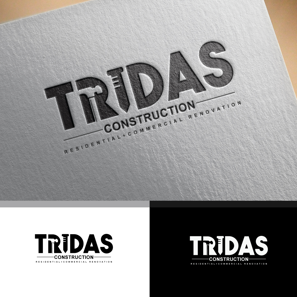 Logo Design by webeezine for Tridas Construction | Design #15028652