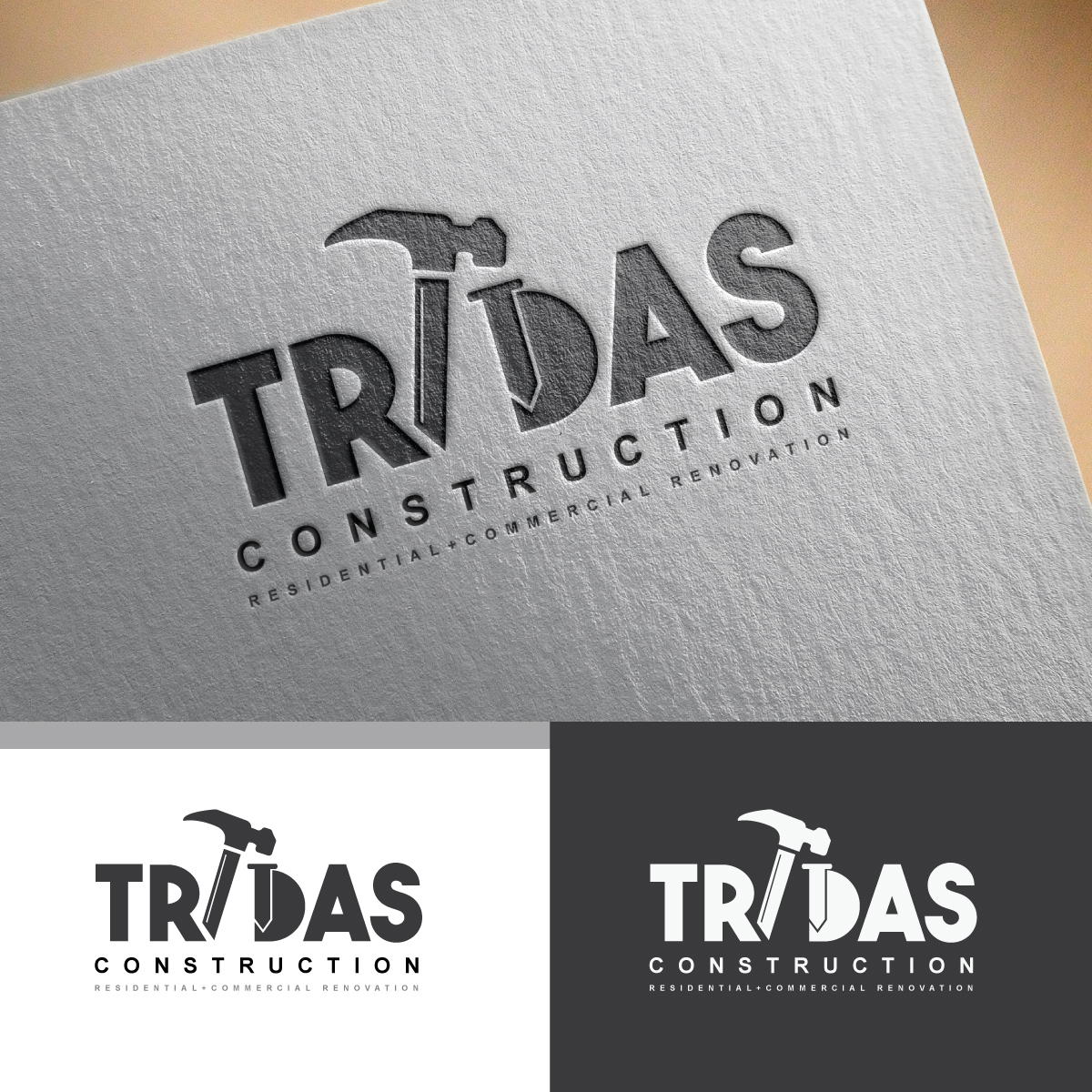 Logo Design by webeezine for Tridas Construction | Design #15028653