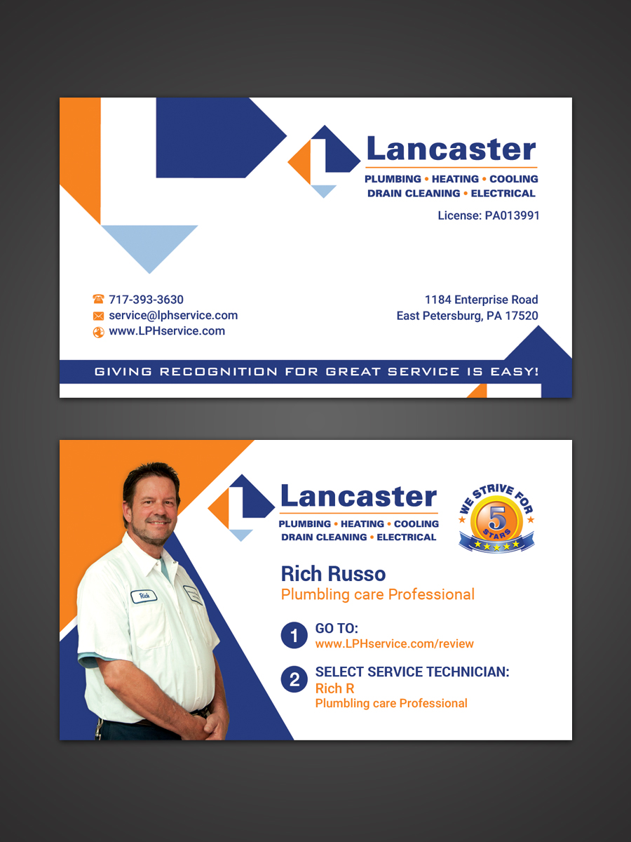 Diseño de Tarjeta de Presentación por Sandaruwan para Lancaster Plumbing & Heating  | Diseño #15041646