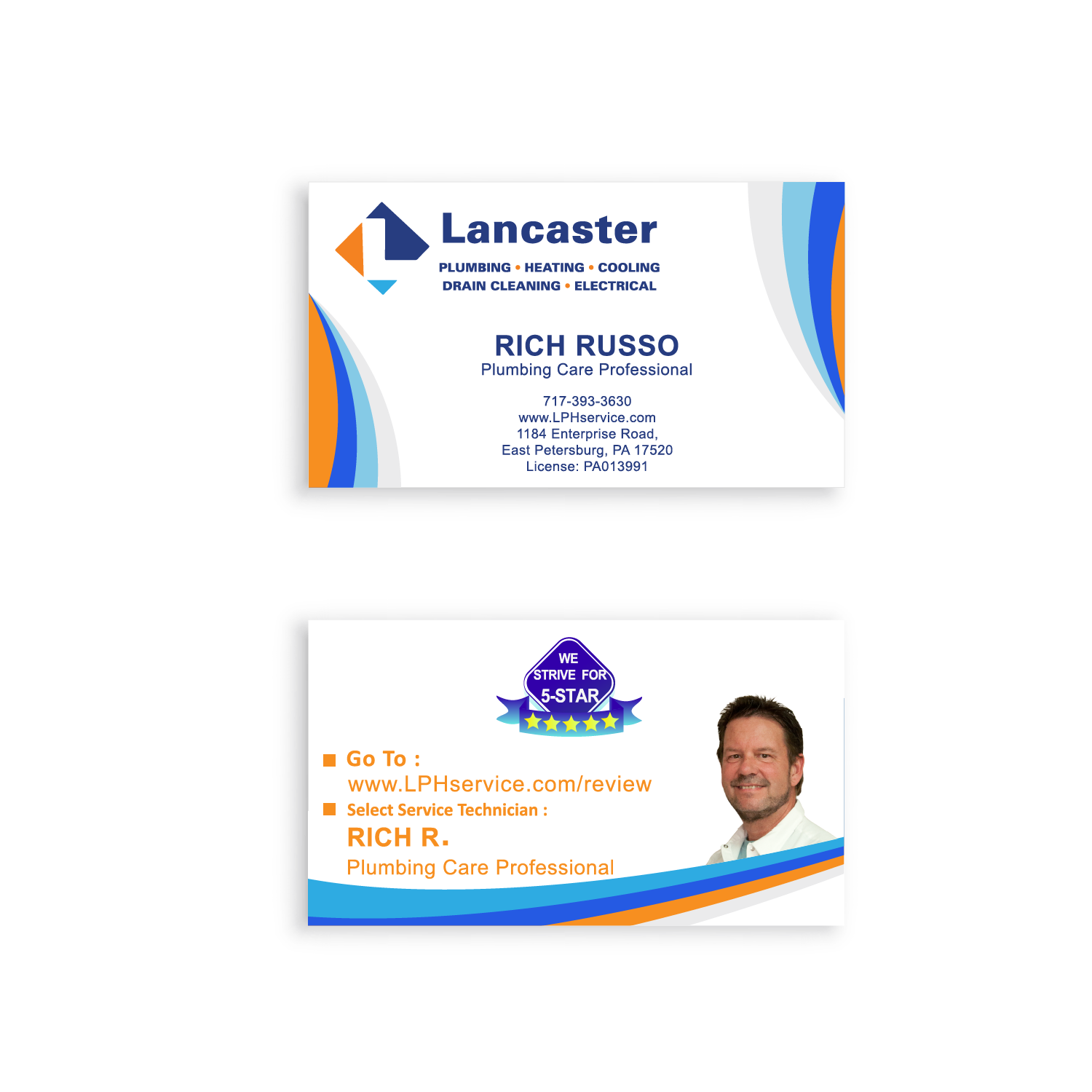 Business Card Design by Janeany for Lancaster Plumbing & Heating  | Design #15125852