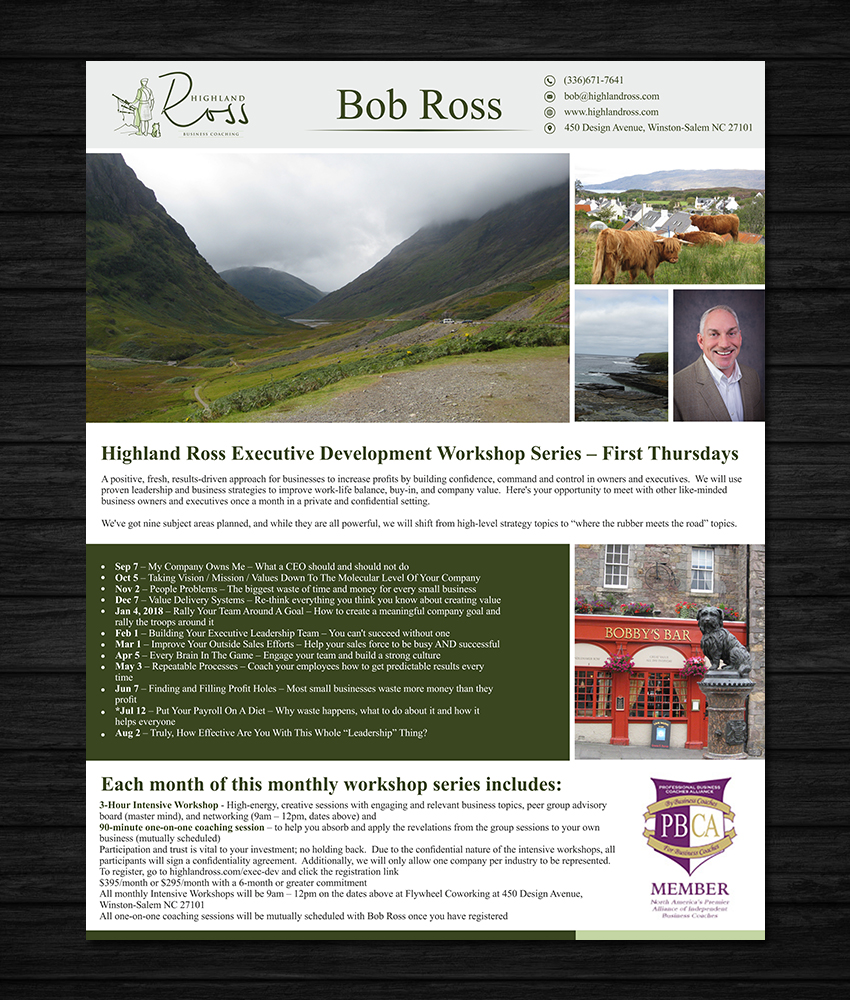 Diseño de Flyer por ecorokerz para Highland Ross | Diseño #15065767