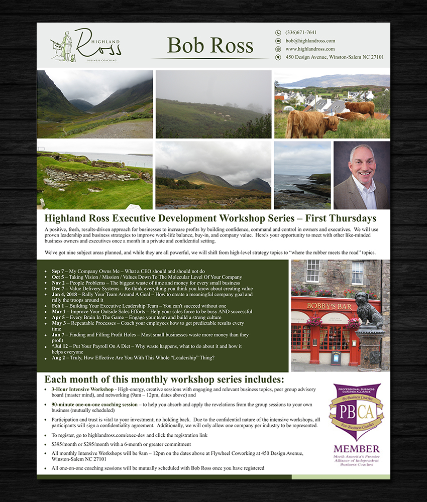 Flyer Design by ecorokerz for Highland Ross | Design #15071727