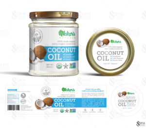 Coconut oil Product for Private Label Creation   | Design Étiquette par SofiaDesignStudio